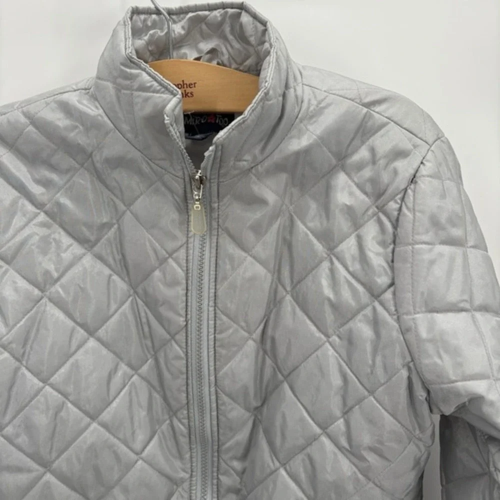 VTG Limited Too Silver Puffer Jacket Lightweight Coat Girls Size XXL‎ #21D